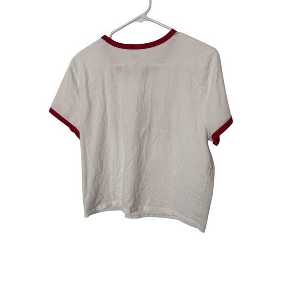 Gap Women's White & Red Ringer‎ Tee XL Tall Brooklyn Cycling Soft Cotton - Picture 2 of 5